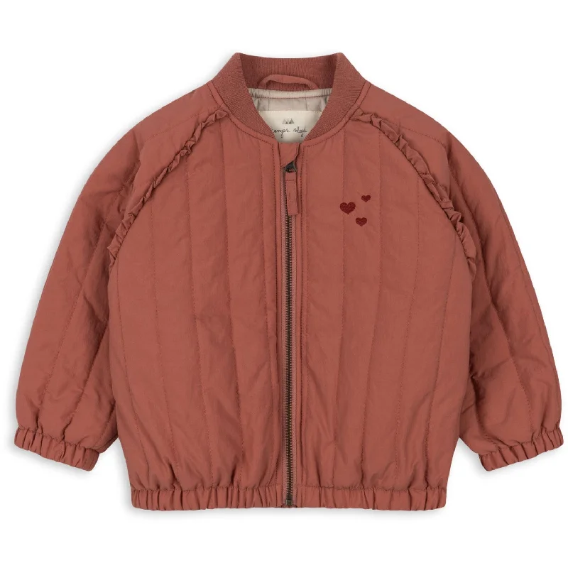 Women's long - line cardigan jackets in a soft knit for a cozy and elegant lookKonges Sløjd Canyon Rose Juno Frill Bomber Jacket