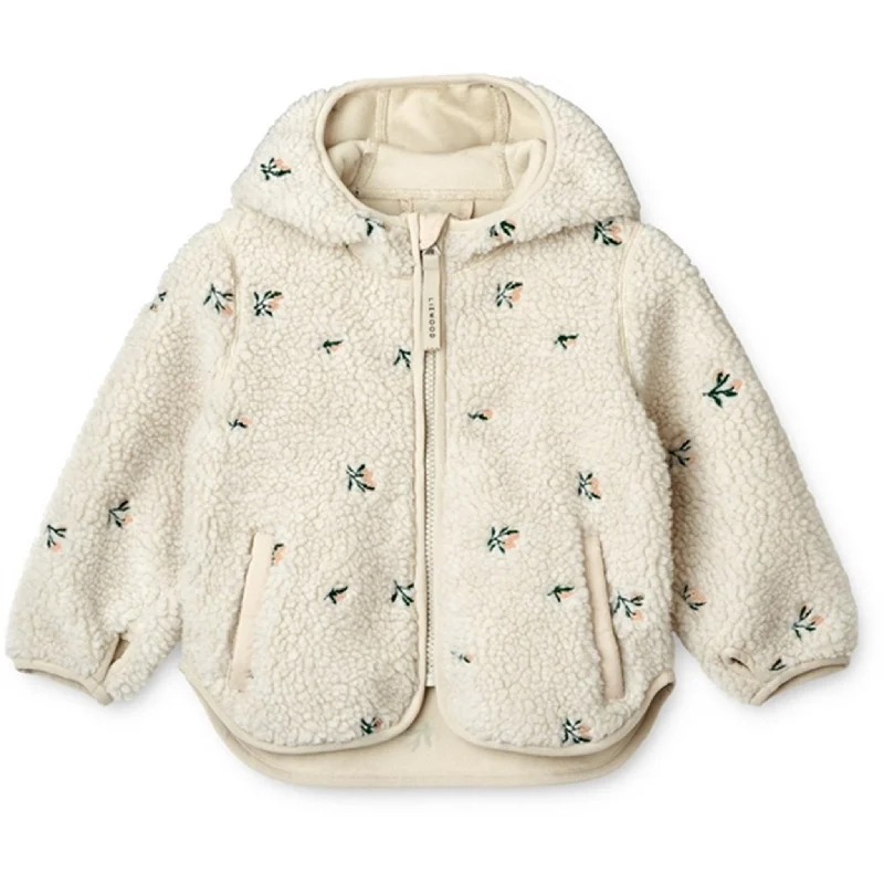 Women's faux fur - trimmed denim jackets for a trendy and cozy styleLiewood Mara Pile Jacket Peach Sandy Embroidery