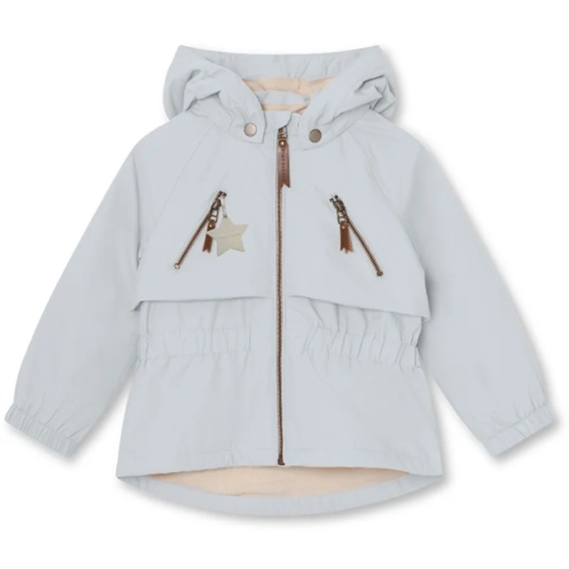 Women's cropped leather jackets with a fringe detail for a western - inspired outfitMINI A TURE ALGEA Spring Jacket Pearl Blue