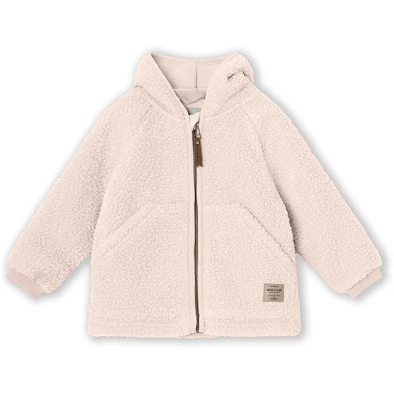 Women's windbreaker jackets with adjustable hoods for windy daysMINI A TURE LIFF Teddy Fleece Jacket Mauve Chalk