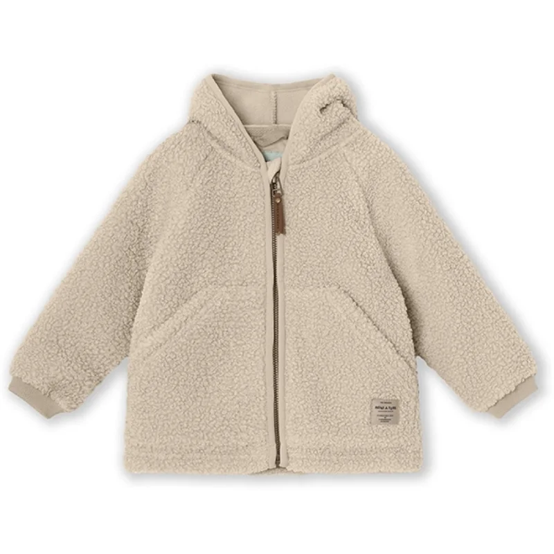Women's windbreaker jackets with adjustable hoods for windy daysMINI A TURE LIFF Teddy Fleece Jacket Sesame