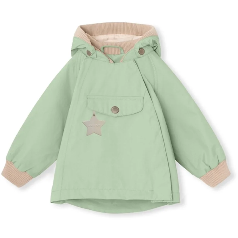 Women's moto jackets with a lace - up front for a unique and stylish touchMINI A TURE WAI Spring Jacket Dusty Light Green