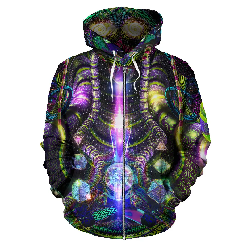 Women's hoodie with a detachable hood for customizable stylingMystic Temptation Zip-Up Hoodie