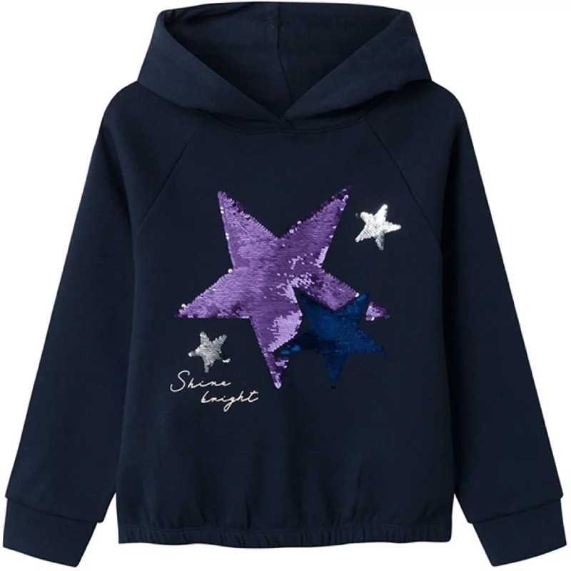 Women's long - sleeve cropped sweatshirt with ribbed cuffs for a snug fitName it Dark Sapphire Rida Sweat Hoodie