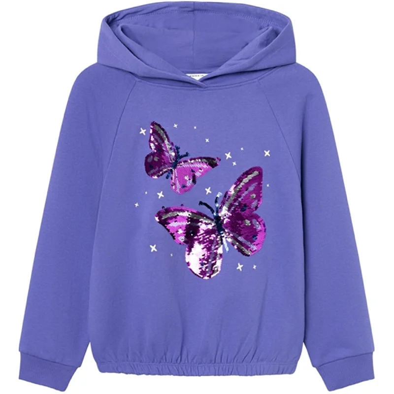 Women's mock - neck sweatshirt made of moisture - wicking material for fitness useName it Purple Opulence Rida Sweat Hoodie