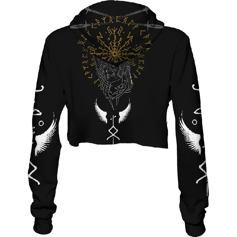 Runes of Valkyrie Crop Hoodie