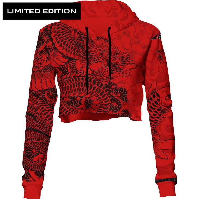 Women's oversized cropped hoodie with drawstrings for a trendy lookRyu Crop Hoodie - Limited