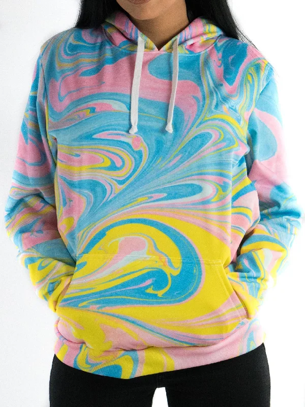 Women's cropped sweatshirt with a slogan graphic for a fun and expressive lookSorbet Swirls Unisex Hoodie