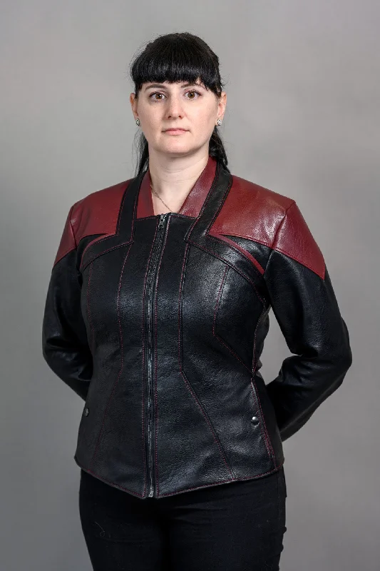 Women's cropped leather jackets with a fringe detail for a western - inspired outfitStarfleet 2401 - Command Red [Womens]