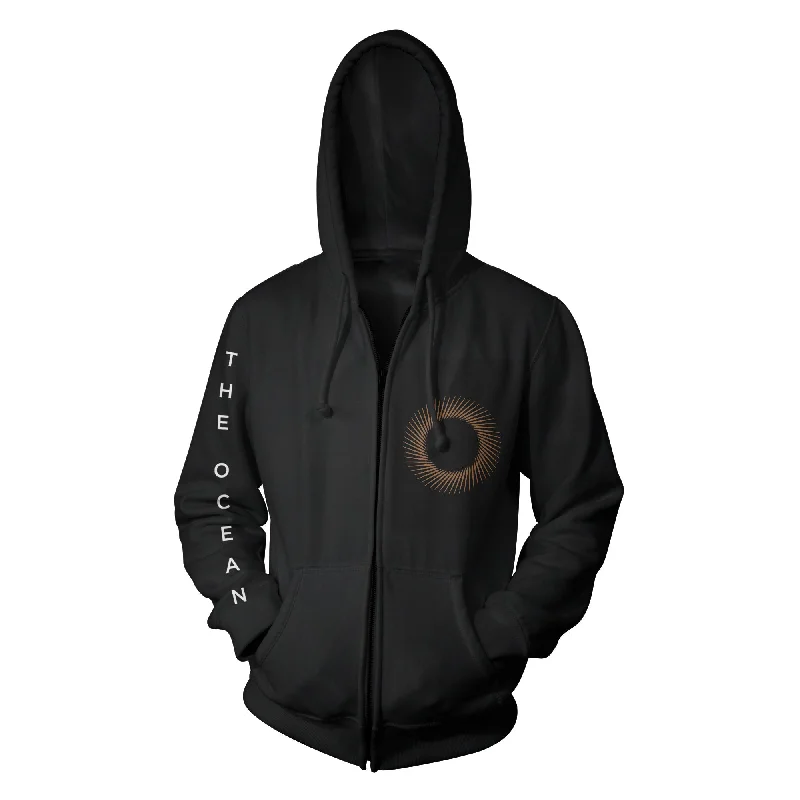 Women's hoodie with a kangaroo pocket and a pom - pom drawstring for added charmThe Ocean "Holocene II" Zip Hoodie