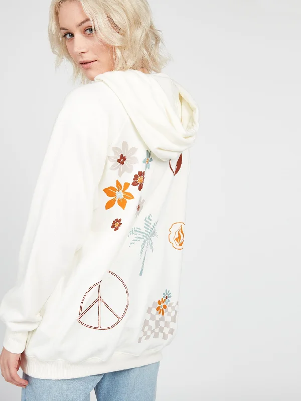 Women's trench coats with a removable belt for customizable stylingTruly Stoked Boyfriend Hoodie - Star White