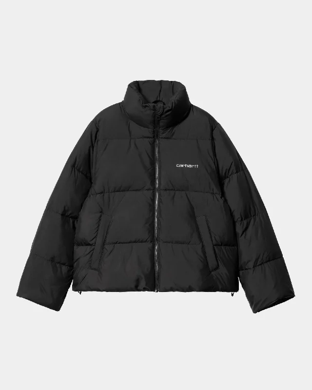 Women's bomber jackets with a holographic finish for a futuristic and eye - catching lookWomen’s Springfield Jacket | Black / Misty Grey