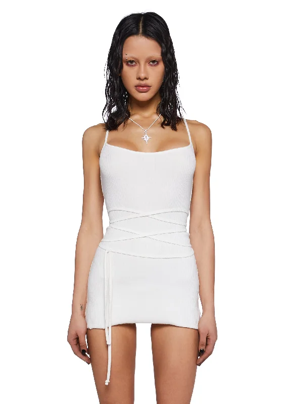 Backless Women Dress for a Sexy and Alluring Look at Evening Events Backless Women Dress for a Sexy and Alluring Look at Evening Events Crossfade Backless Ribbed Mini Dress- Bone