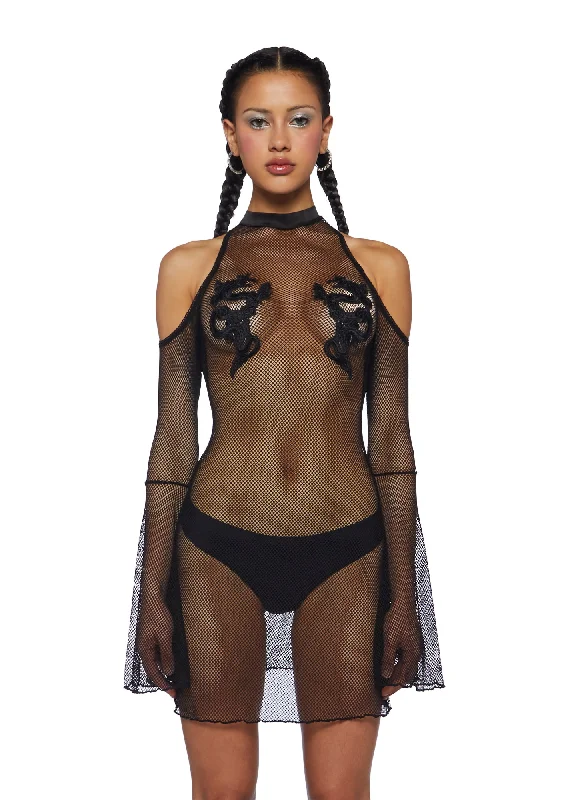 Pleated Women Dress with a Timeless and Elegant Texture Pleated Women Dress with a Timeless and Elegant Texture Bad Luck Dragon Mini Dress