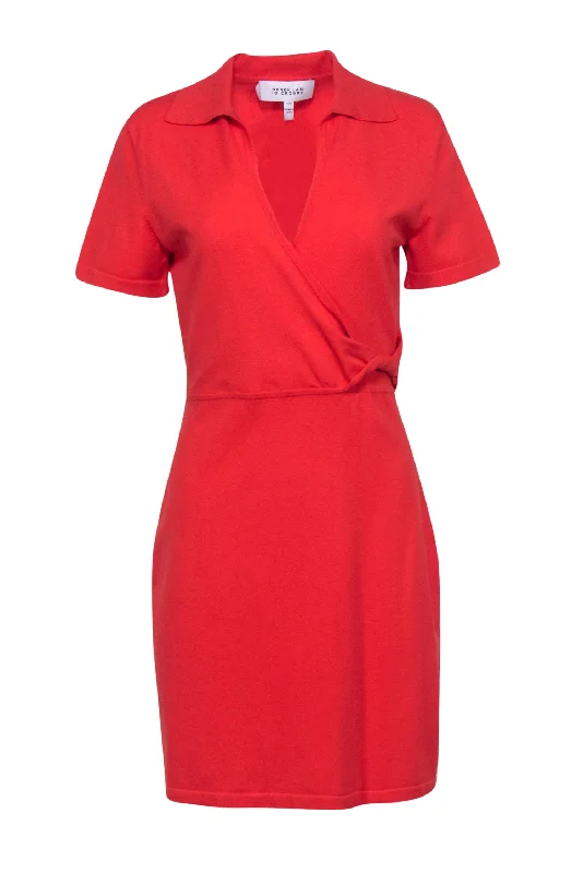 Plus Size Women Dress with a Flattering A - Line Cut for Comfort and Style Plus Size Women Dress with a Flattering A - Line Cut for Comfort and Style Derek Lam 10 Crosby - Orange Short Sleeve Knit Polo Wrap Mini Dress Sz M