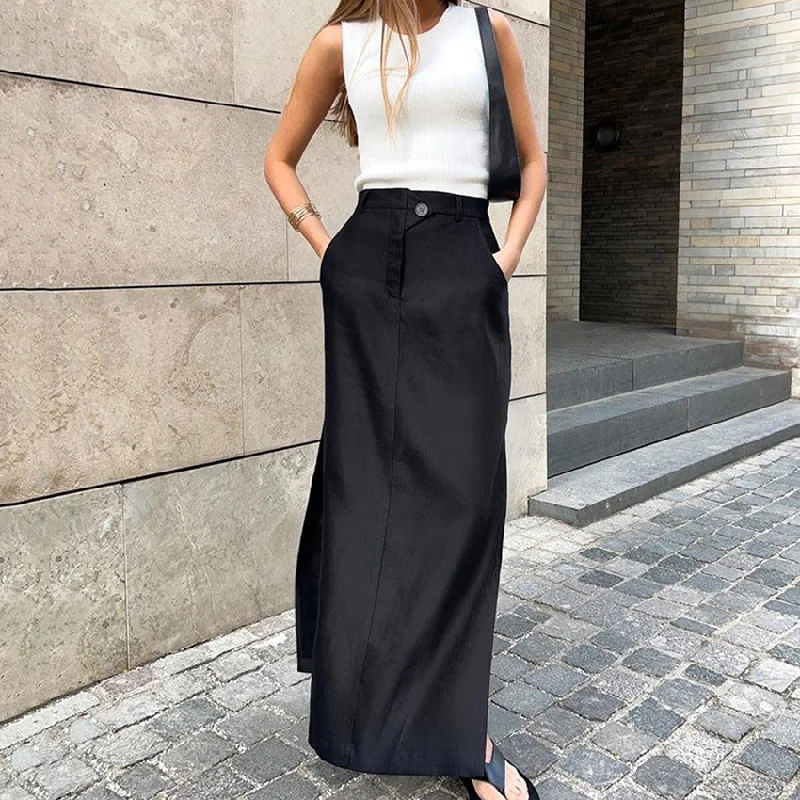 Mini Women Dress with a Short Hem for a Young and Trendy Style Mini Women Dress with a Short Hem for a Young and Trendy Style High-waisted Draped Skirt Black Cotton Silk Dress with Slits