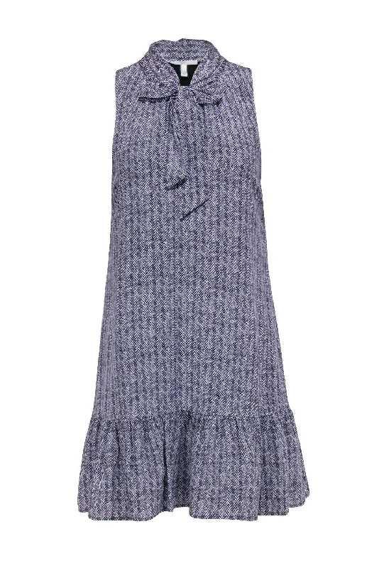 Sheath Women Dress with a Tailored Fit for a Professional Look Sheath Women Dress with a Tailored Fit for a Professional Look Joie - Grey Herringbone Sleeveless Dress w/ Neck-tie Sz S