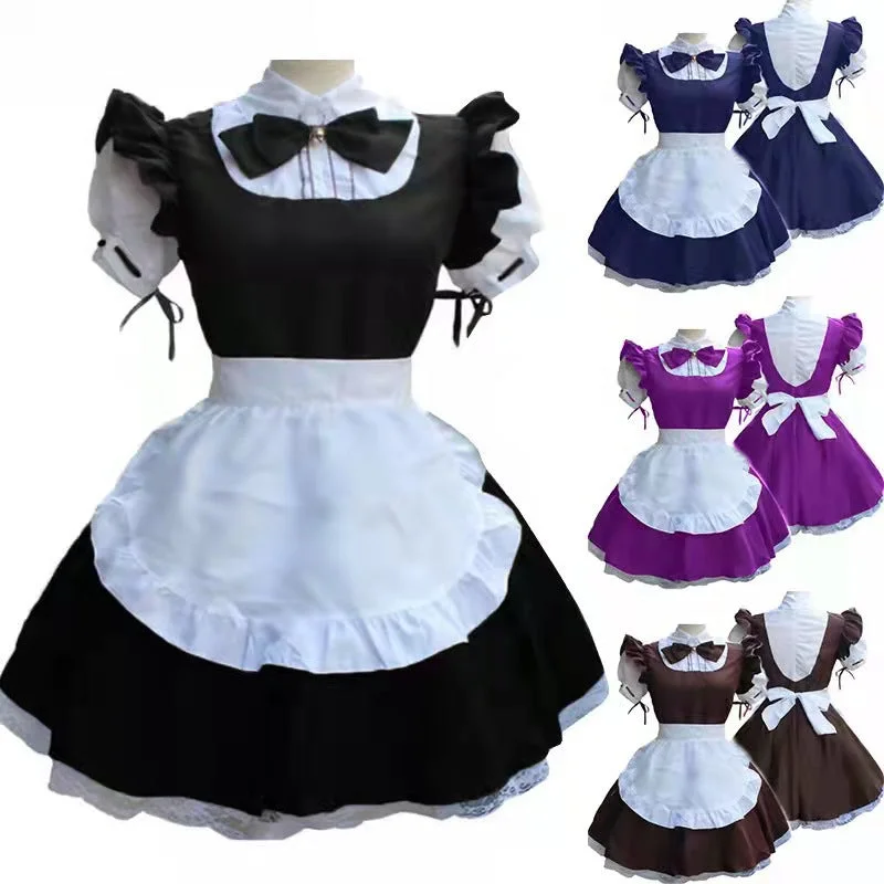 Shift Women Dress with a Simple and Classic Design for Everyday Wear Shift Women Dress with a Simple and Classic Design for Everyday Wear Maid Retro Color Contrast Patchwork Solid Dresses