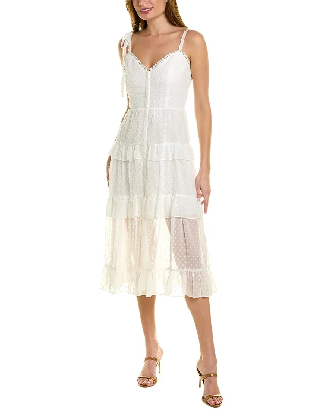 Off - the - Shoulder Women Dress for a Romantic and Feminine Look Off - the - Shoulder Women Dress for a Romantic and Feminine Look Marchesa Notte Swiss Dot Midi Dress