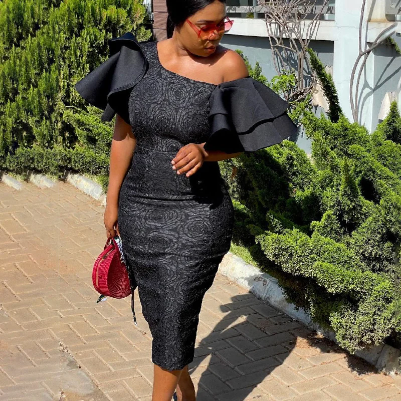 Printed Abstract Women Dress for a Modern and Artistic Appeal Printed Abstract Women Dress for a Modern and Artistic Appeal NiDELL D161 European and American New . Cold-Shoulder Elegant Ol Lace Stitching High Waist Banquet Dress African Dress