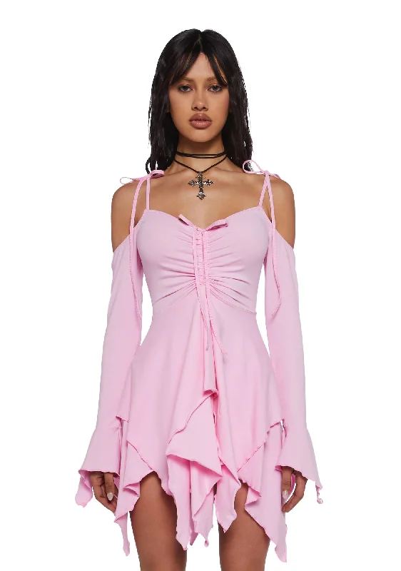 Maxi Women Dress with Floral Print for a Bohemian Vibe Maxi Women Dress with Floral Print for a Bohemian Vibe F is For Fairies® Handkerchief Dress - Pink