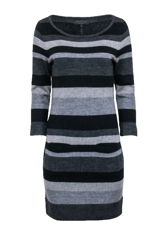Off - the - Shoulder Women Dress for a Romantic and Feminine Look Off - the - Shoulder Women Dress for a Romantic and Feminine Look Rag & Bone - Grey & Black Stripe Wool Knit Dress Sz M