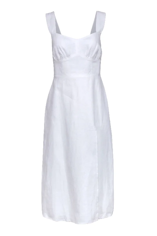 Sheath Women Dress with a Tailored Fit for a Professional Look Sheath Women Dress with a Tailored Fit for a Professional Look Reformation - White Linen Sleeveless "Seaside" Dress Sz 4