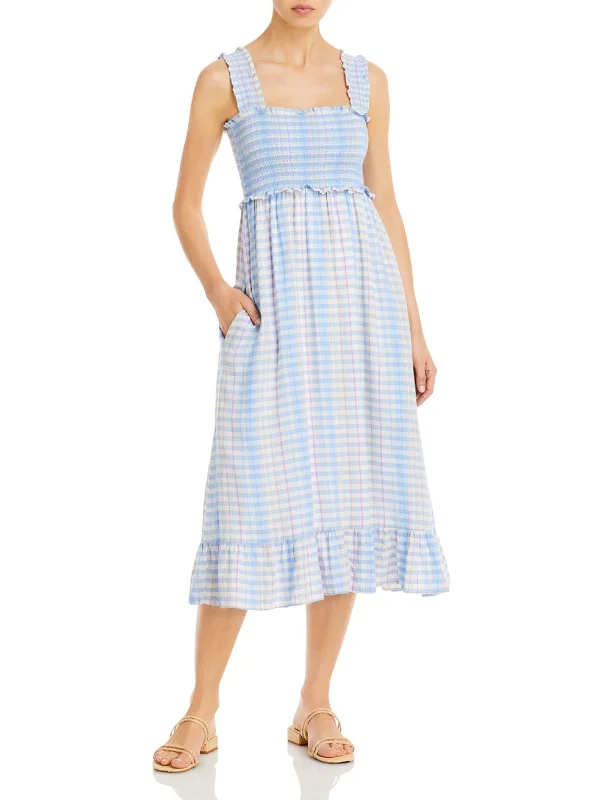 Wrap - Style Women Dress with Adjustable Fit for All Body Types Wrap - Style Women Dress with Adjustable Fit for All Body Types Rumi Womens Gingham Calf Midi Dress