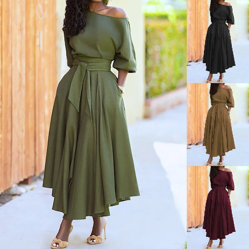 Little Black Women Dress with Sequins for a Glamorous Night Out Little Black Women Dress with Sequins for a Glamorous Night Out Shoulder Collar Lace-up Waist-controlled Temperament Pure Color Dresses