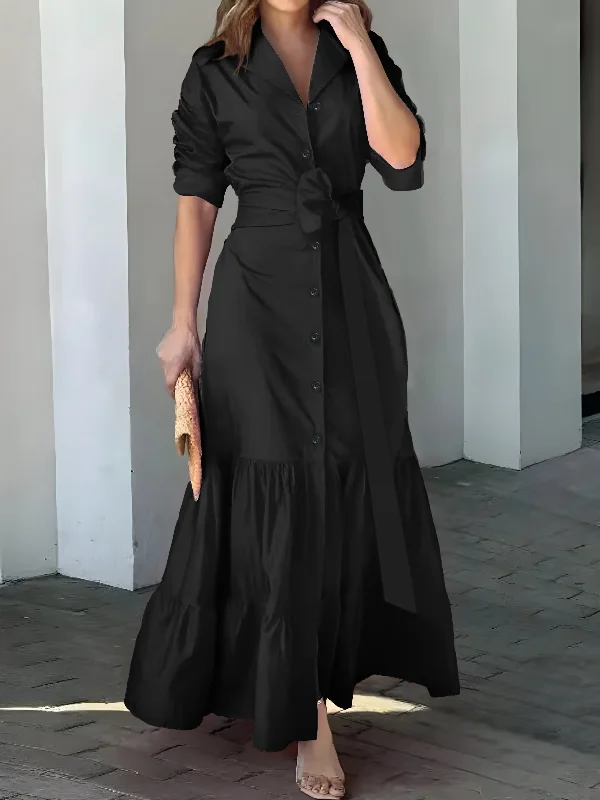 Lace - Embellished Women Dress for an Elegant and Sophisticated Appearance Lace - Embellished Women Dress for an Elegant and Sophisticated Appearance Sixsr Solid Button Front Belted Dress, Elegant Ruched Sleeve Ruffle Trim Maxi Dress, Women's Clothing