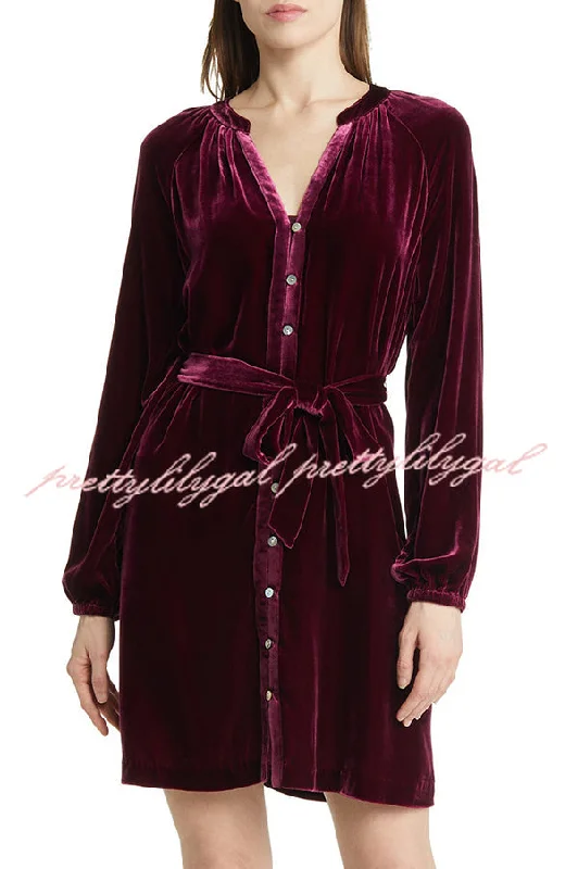 Ruffled Women Dress with Multiple Layers for a Playful and Girly Style Ruffled Women Dress with Multiple Layers for a Playful and Girly Style Solid Color Velvet Long-sleeved V-neck Lace-up Mini Dress