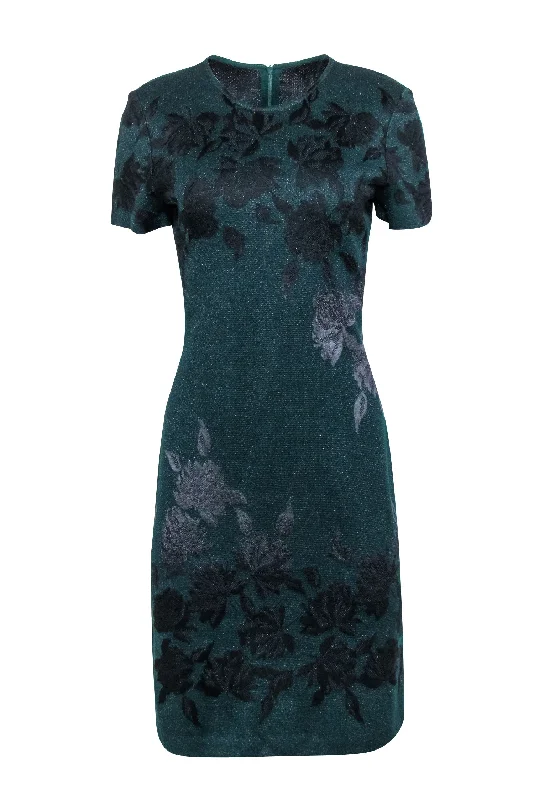 Shift Women Dress with a Simple and Classic Design for Everyday Wear Shift Women Dress with a Simple and Classic Design for Everyday Wear St. John - Green & Black Floral Print Sparkle Knit Dress Sz 6