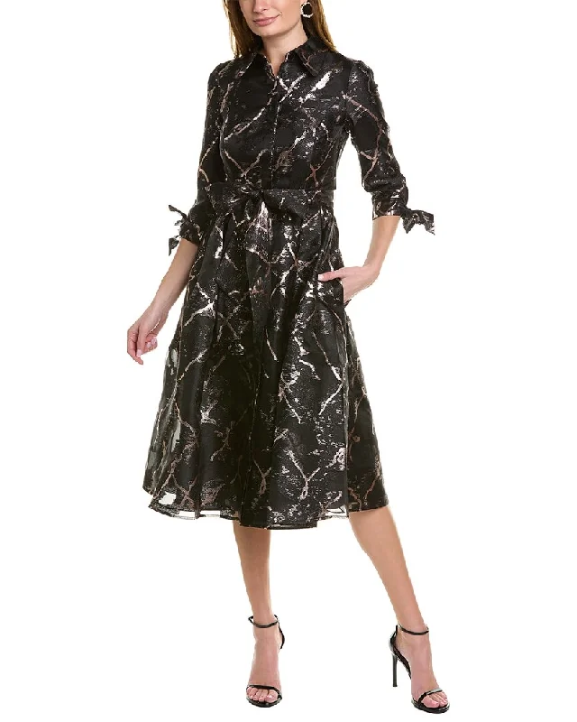 Little Black Women Dress with Sequins for a Glamorous Night Out Little Black Women Dress with Sequins for a Glamorous Night Out Teri Jon by Rickie Freeman Metallic Shirtdress