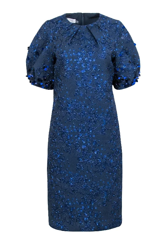 Long - Sleeve Women Dress in Velvet for a Luxurious Winter Look Long - Sleeve Women Dress in Velvet for a Luxurious Winter Look Teri Jon - Navy & Metallic Blue Sequin Detail Dress Sz 8