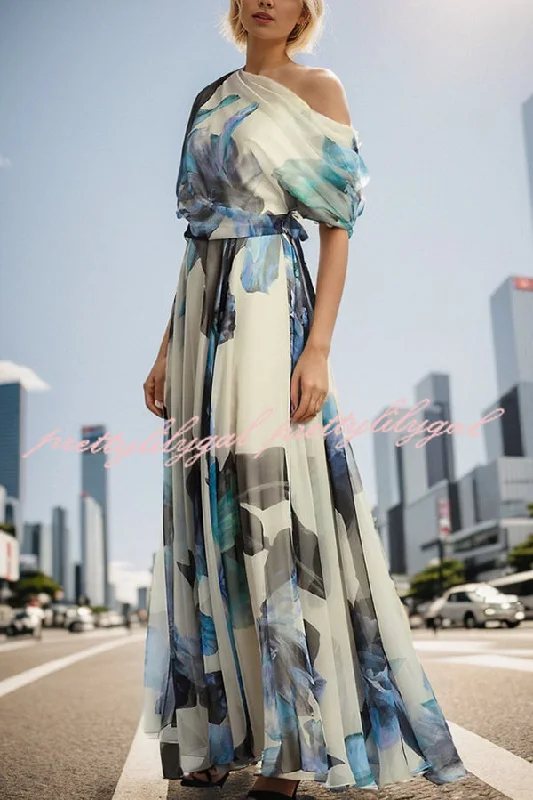 Shift Women Dress with a Simple and Classic Design for Everyday Wear Shift Women Dress with a Simple and Classic Design for Everyday Wear Unique Printed Bohemian Short-sleeved One-shoulder Maxi Dress
