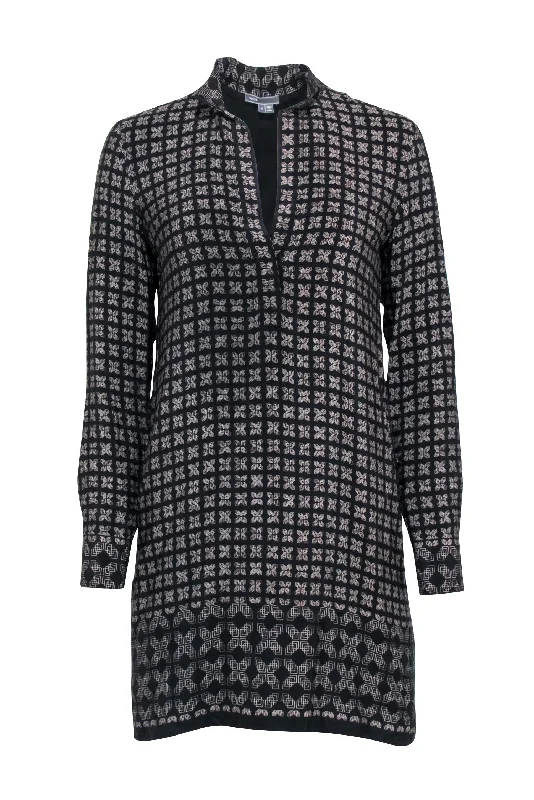 Lace - Embellished Women Dress for an Elegant and Sophisticated Appearance Lace - Embellished Women Dress for an Elegant and Sophisticated Appearance Vince - Black Printed Long Sleeve Tunic Mini Dress Sz 4