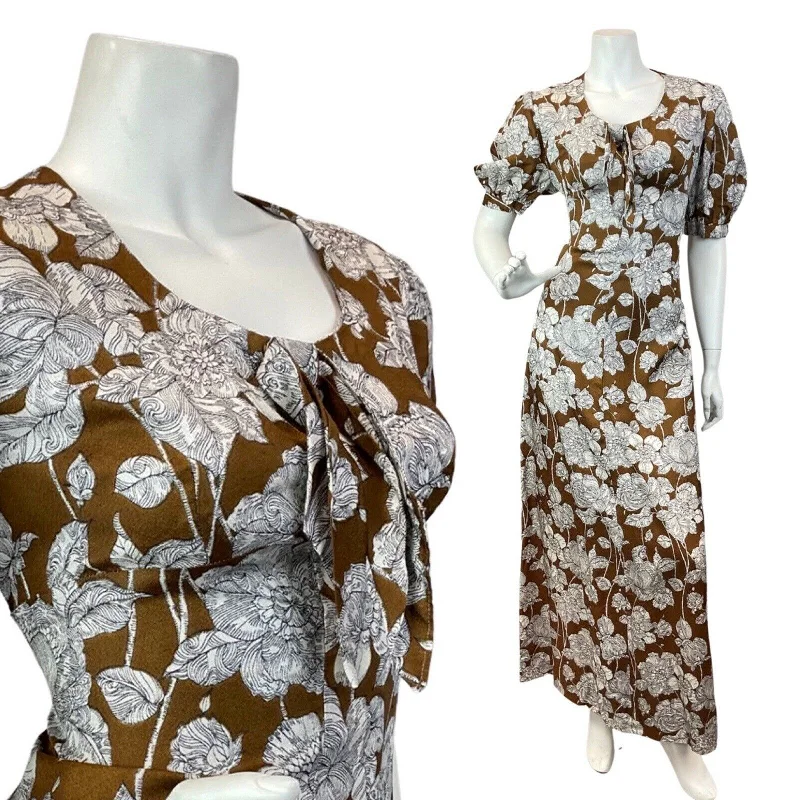 Shift Women Dress with a Simple and Classic Design for Everyday Wear Shift Women Dress with a Simple and Classic Design for Everyday Wear VINTAGE 60s 70s BROWN WHITE FLORAL ROSE BOHO PUFF SLEEVE MAXI DRESS 10 12