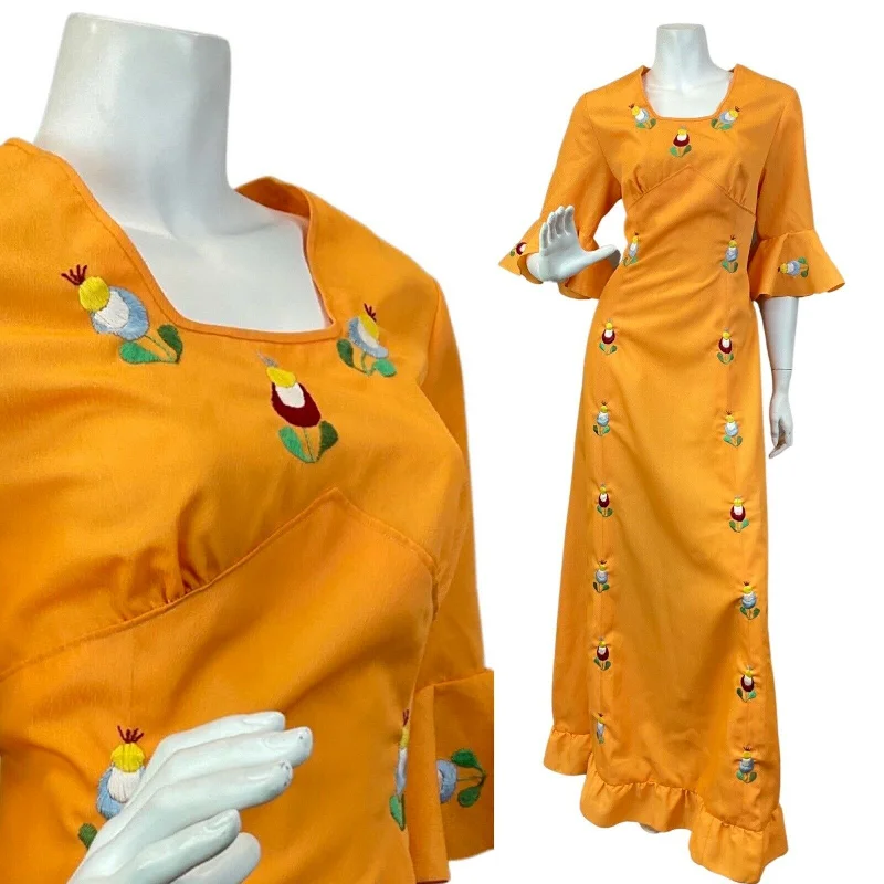 Backless Women Dress for a Sexy and Alluring Look at Evening Events Backless Women Dress for a Sexy and Alluring Look at Evening Events VINTAGE 60s 70s ORANGE BLUE GREEN RED FLORAL EMBROIDERED BOHO MAXI DRESS 12