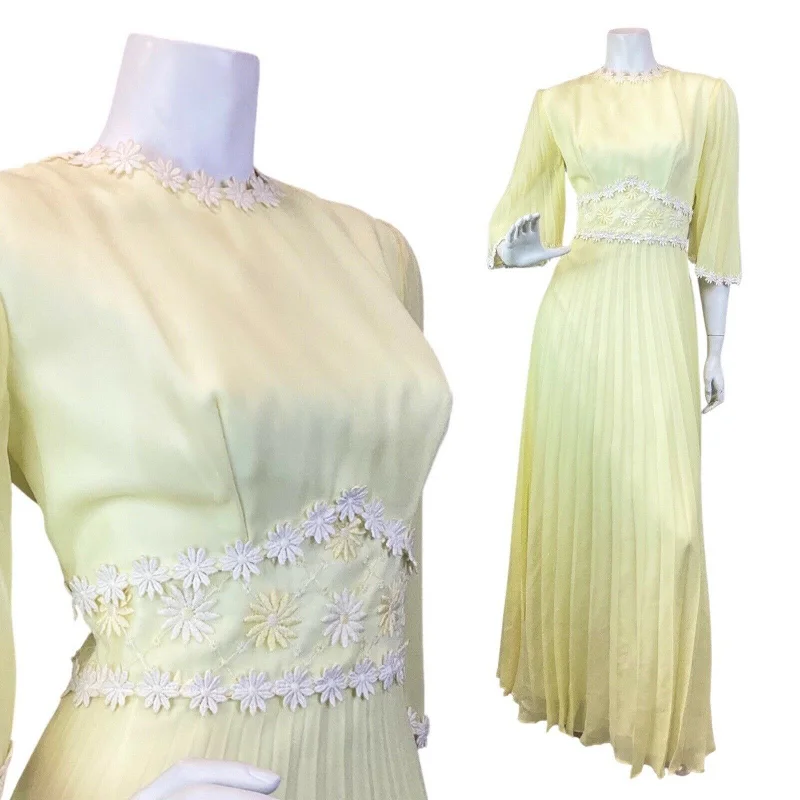 Shift Women Dress with a Simple and Classic Design for Everyday Wear Shift Women Dress with a Simple and Classic Design for Everyday Wear VINTAGE 60s 70s PASTEL YELLOW WHITE DAISY FLOWER BOHO MOD SHEER MAXI DRESS 10