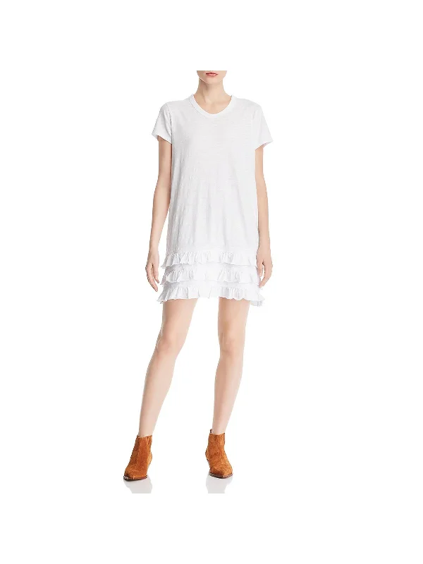 Ruffled Women Dress with Multiple Layers for a Playful and Girly Style Ruffled Women Dress with Multiple Layers for a Playful and Girly Style Womens Cotton Ruffled T-Shirt Dress