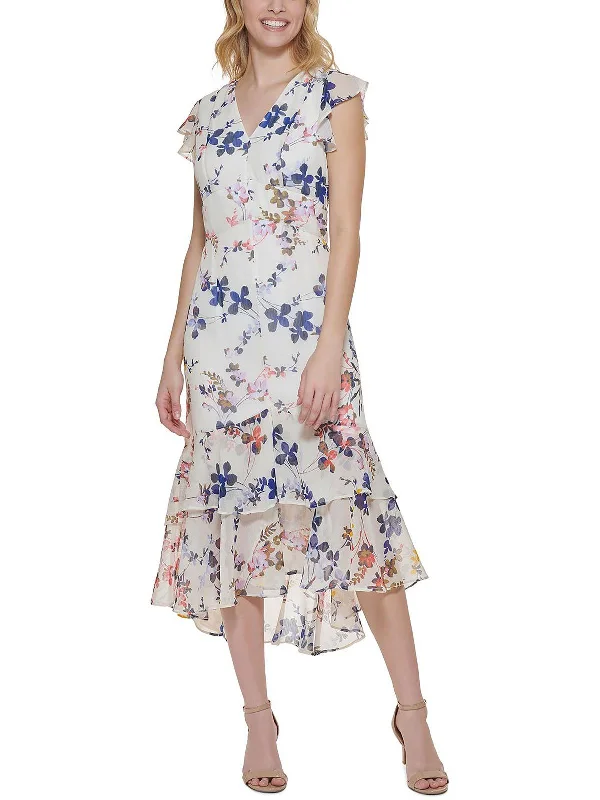 Ruffled Women Dress with Multiple Layers for a Playful and Girly Style Ruffled Women Dress with Multiple Layers for a Playful and Girly Style Womens Floral Ruffled Midi Dress