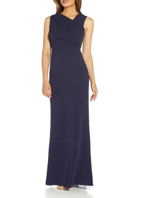 Pleated Women Dress with a Timeless and Elegant Texture Pleated Women Dress with a Timeless and Elegant Texture Womens Metallic Asymmetric Evening Dress