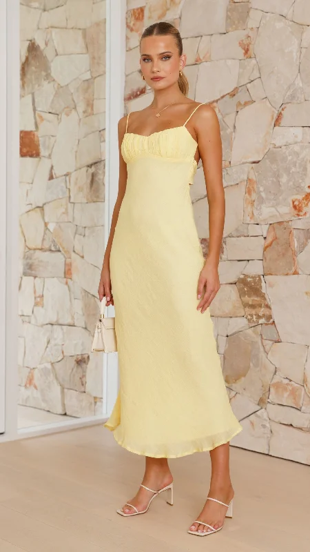 Maxi dresses with an empire waist for a flattering fit on all body typesGalina Maxi Dress - Yellow
