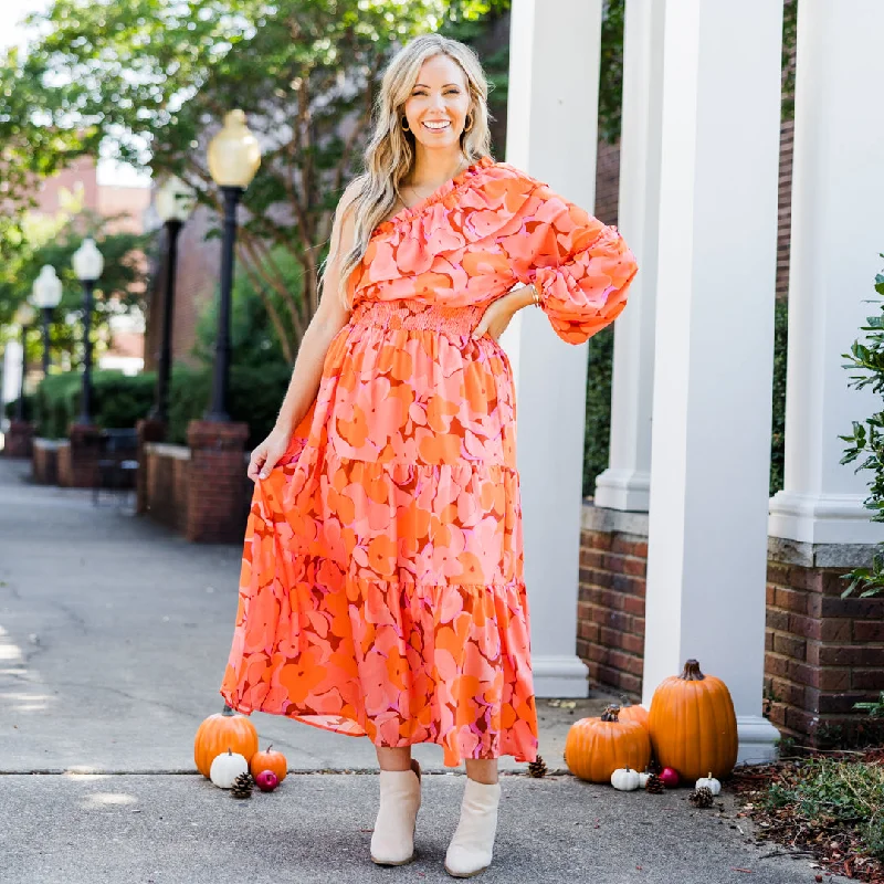 Love In The Moment Maxi Dress, Orange Floral