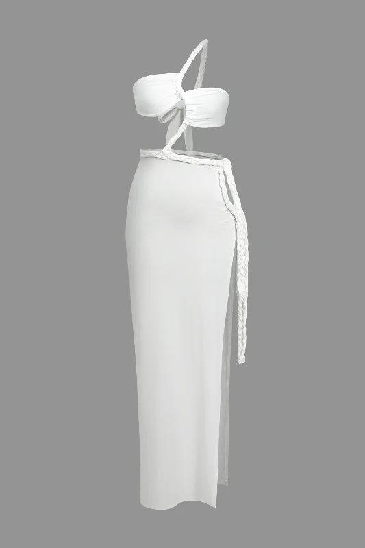 Maxi dresses with an empire waist for a flattering fit on all body typesAsymmetrical Braid Slit Maxi Dress