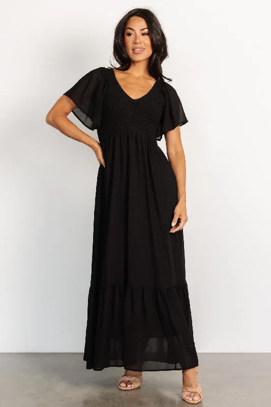 Maxi dresses with an empire waist for a flattering fit on all body typesMonica Smocked Dress | Black