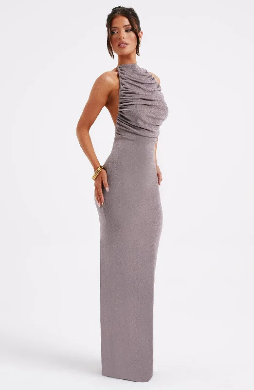 Maxi dresses with cut - out details on the sides for a modern edgeNala Maxi Dress - Charcoal