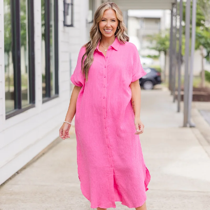 Maxi dresses with cut - out details on the sides for a modern edgeNote To Myself Maxi Dress, Pink