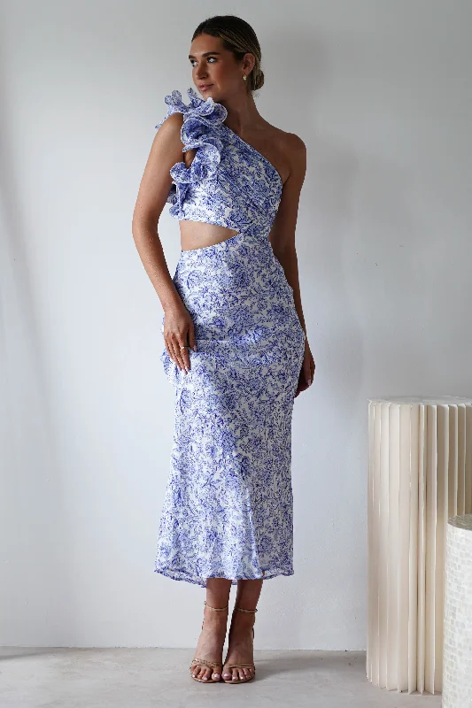 Maxi dresses with a ruffled neckline for a charming lookPertunia Cut Out Midaxi Dress | Blue Print