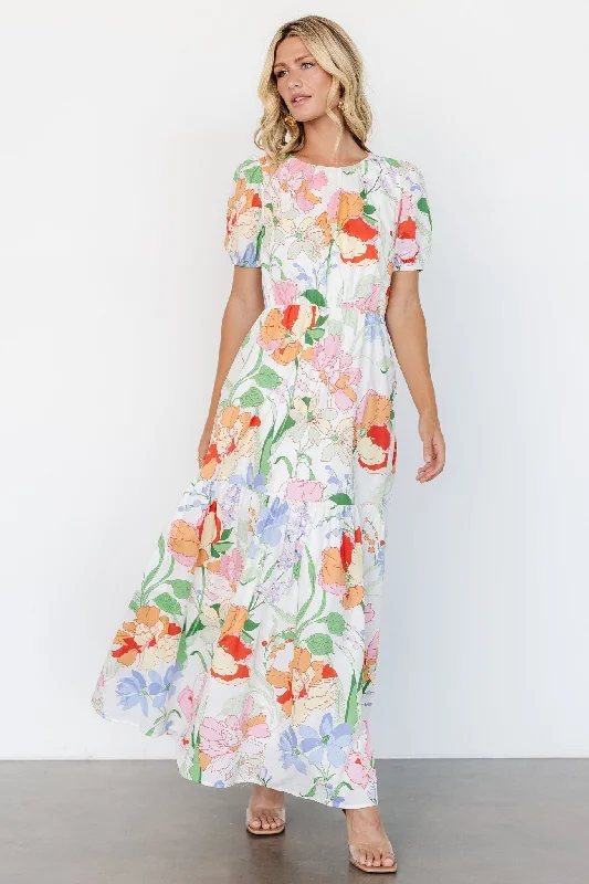 Maxi dresses with geometric prints for a contemporary aestheticRisette Maxi Dress | Multi Floral